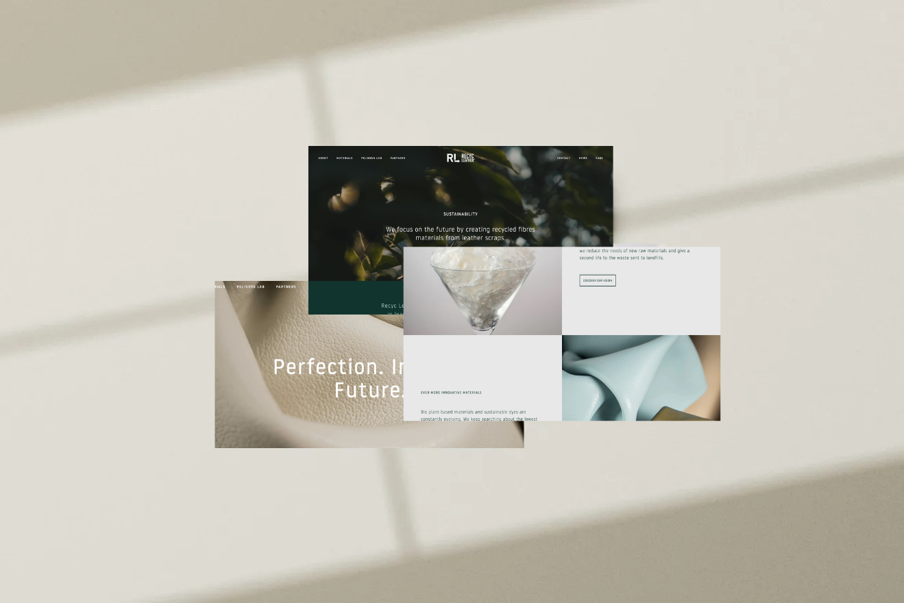 réalisation page site internet shopify client recyc leather