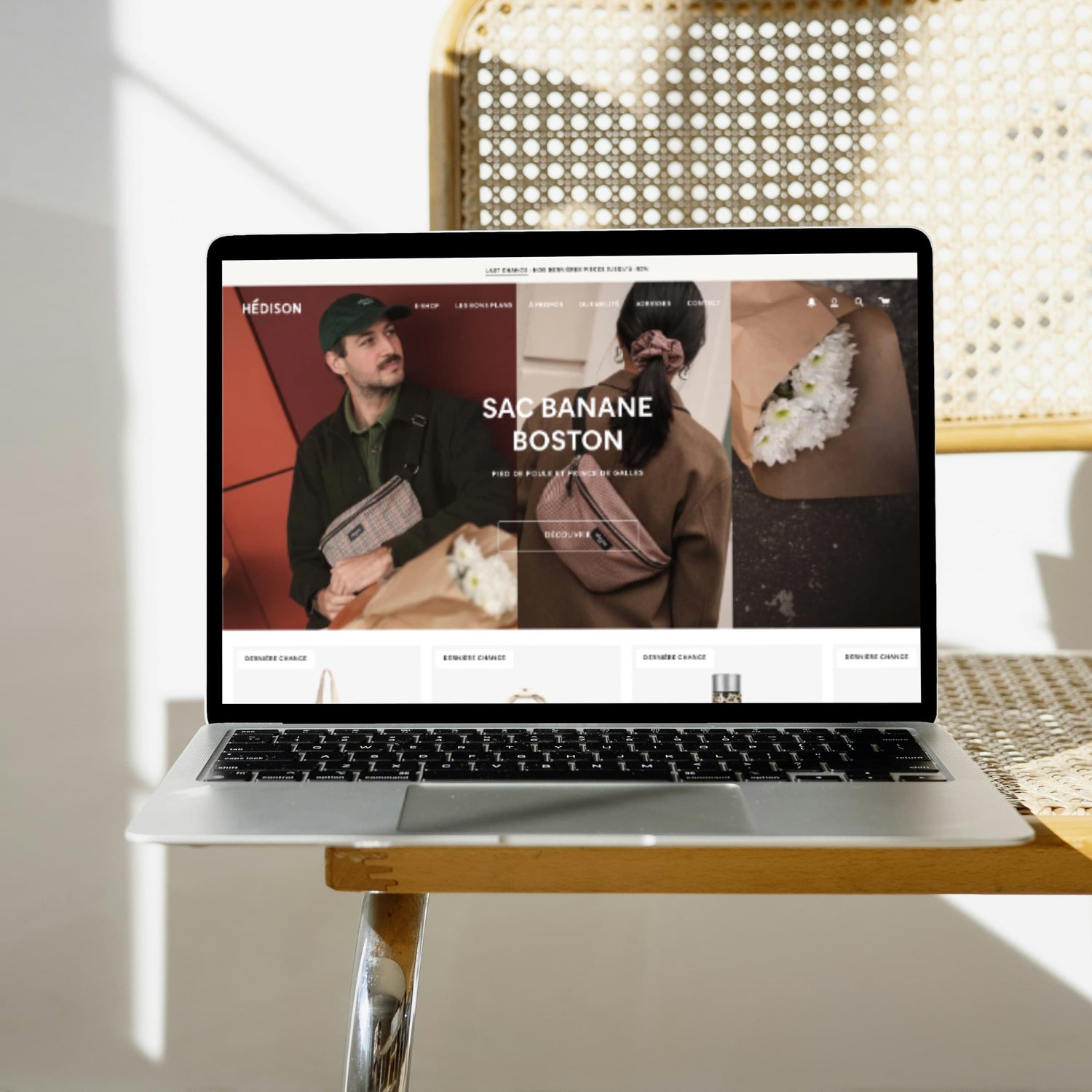 Page d'accueil du site internet Shopify de Hédison Paris